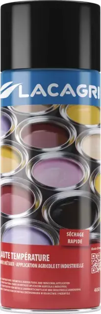 Certifié Bombe de peinture antirouille noir haute température