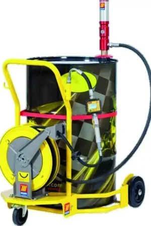 Petit Prix Pompe à huile pneumatique + chariot pour fut 180 à 220 l + enrouleur