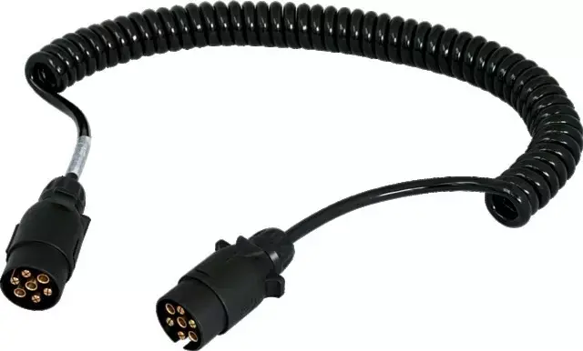 Rallonge spirale 3m 7 fils prise plastique mâle/mâle Jaeger Pas Cher