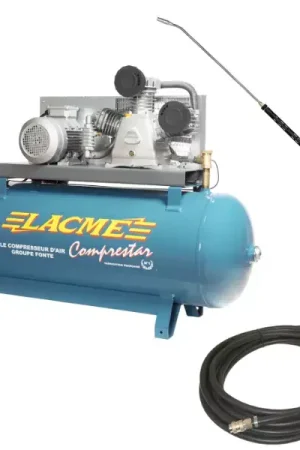Offre Spéciale Pack Compresseur Lacmé Comprestar 3042b + Lance de soufflage gros debit + Tuyau pvc armé 10x16 10 m