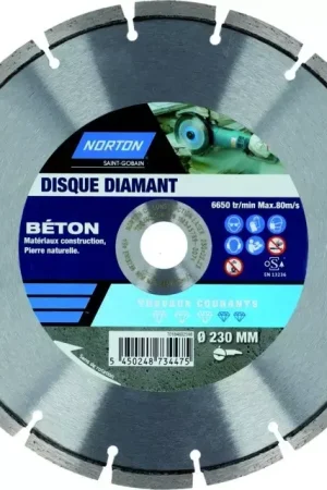 Retour Gratuit Disque a tronconner diamant segmente 230x22,2 mm travaux courant norton