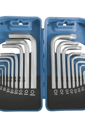 Clé mâle coudée hex 1,5 à 10mm/Torx T10 à T50 STILKER par 18 Expédié Aujourd'hui