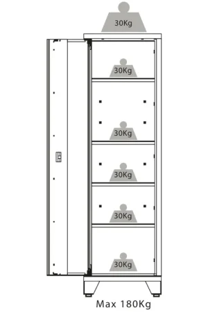 Armoire métallique haute 1 porte charge maxi 180kg Promotion Saisonnière