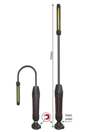 Baladeuse flexible magnétique LED COB rechargeable Retour Gratuit