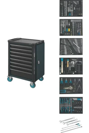 Vente Flash Servante à 8 tiroirs avec 264 outils 179NT-8-RAL7016/2